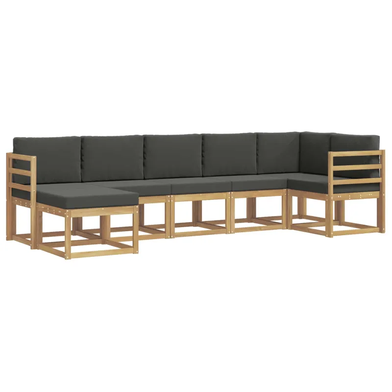 Lauko sofos komplektas 7 pcs Balta ir antracito Poliesteris
