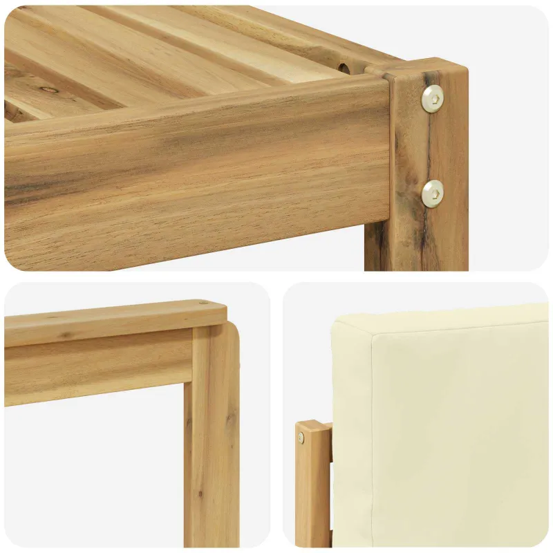 Lauko sofos komplektas 7 pcs Balta ir kreminė Poliesteris