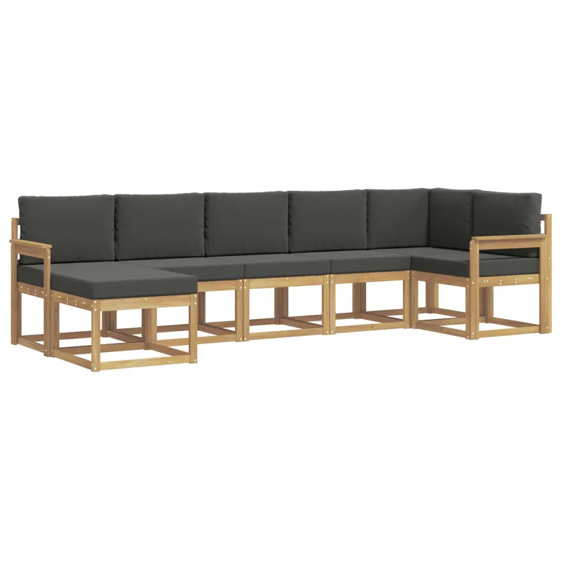 Lauko sofos komplektas 7 pcs Balta ir antracito Poliesteris