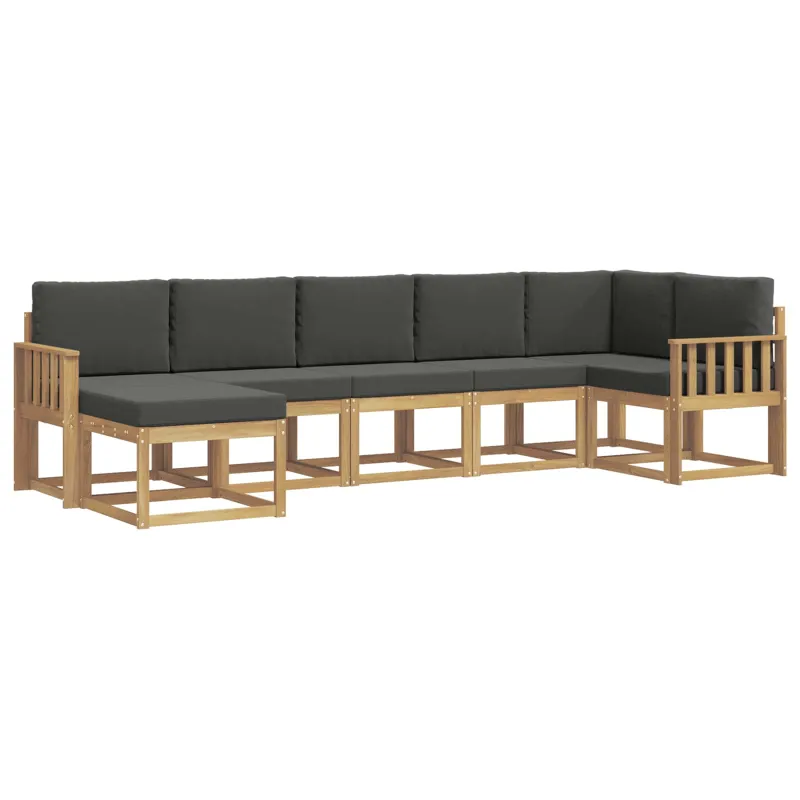 Lauko sofos komplektas 7 pcs Balta ir antracito Poliesteris