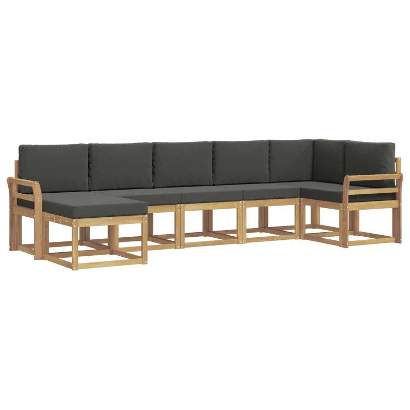 Lauko sofos komplektas 7 pcs Balta ir antracito Poliesteris