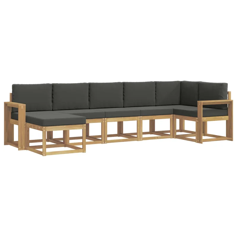 Lauko sofos komplektas 7 pcs Balta ir antracito Poliesteris