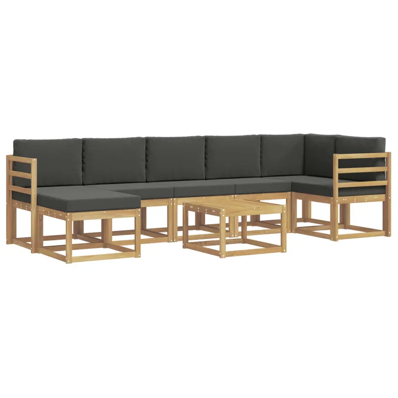 Lauko sofos komplektas 8 pcs Balta ir antracito Poliesteris