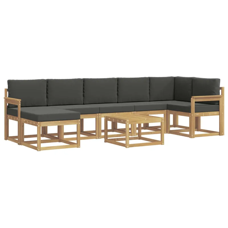 Lauko sofos komplektas 8 pcs Balta ir antracito Poliesteris