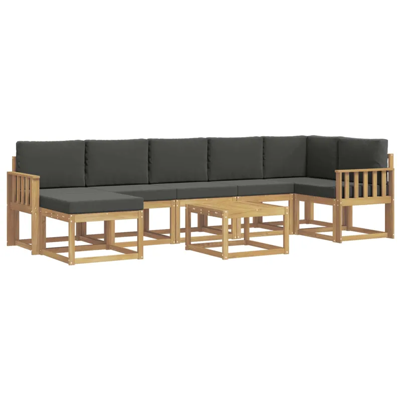 Lauko sofos komplektas 8 pcs Balta ir antracito Poliesteris