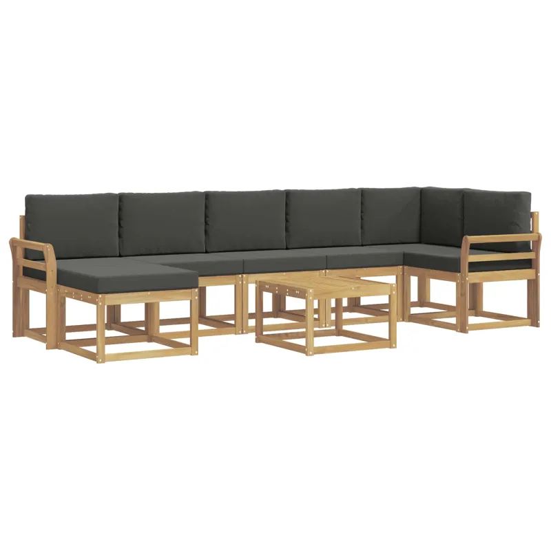 Lauko sofos komplektas 8 pcs Balta ir antracito Poliesteris