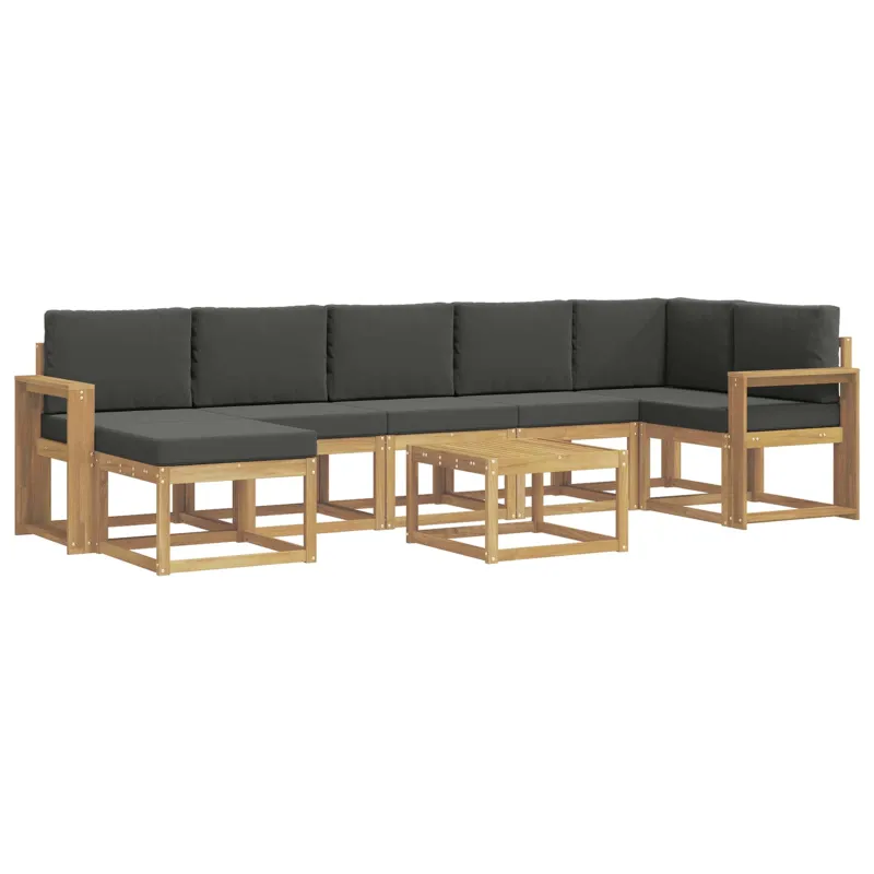 Lauko sofos komplektas 8 pcs Balta ir antracito Poliesteris