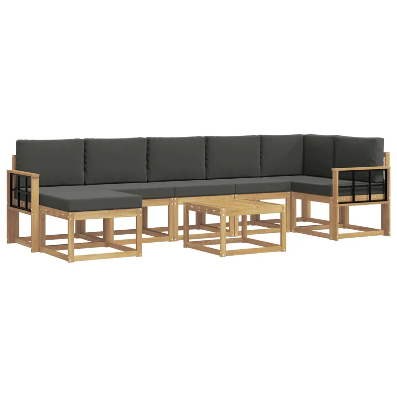 Lauko sofos komplektas 8 pcs Balta ir antracito Poliesteris