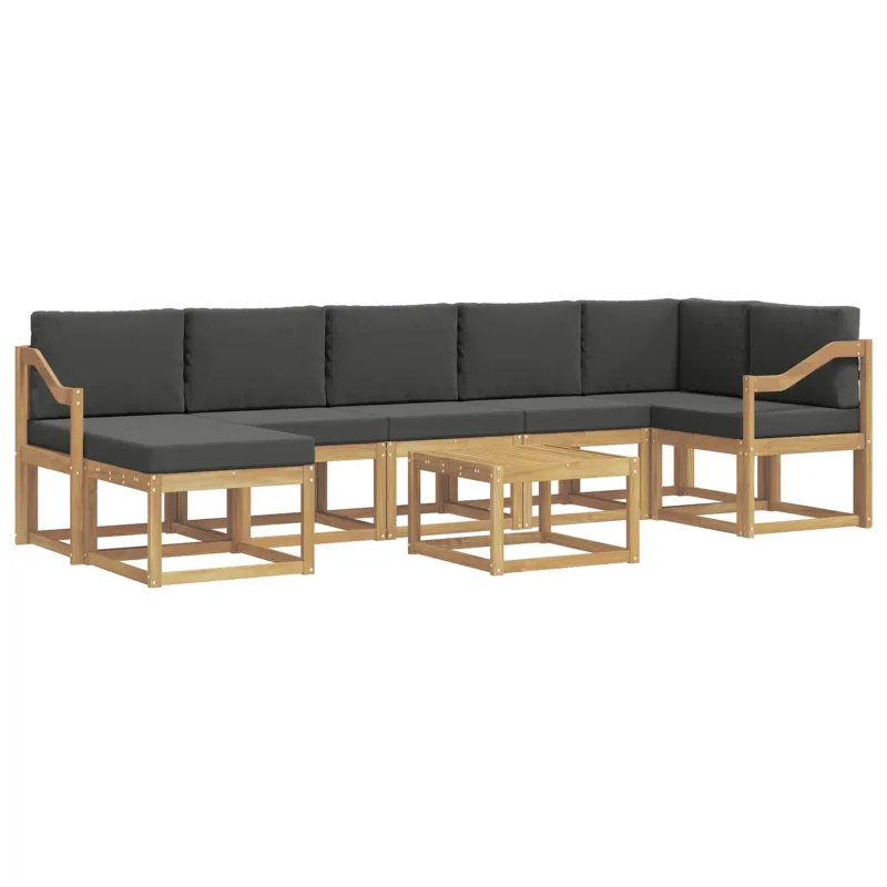Lauko sofos komplektas 8 pcs Balta ir antracito Poliesteris