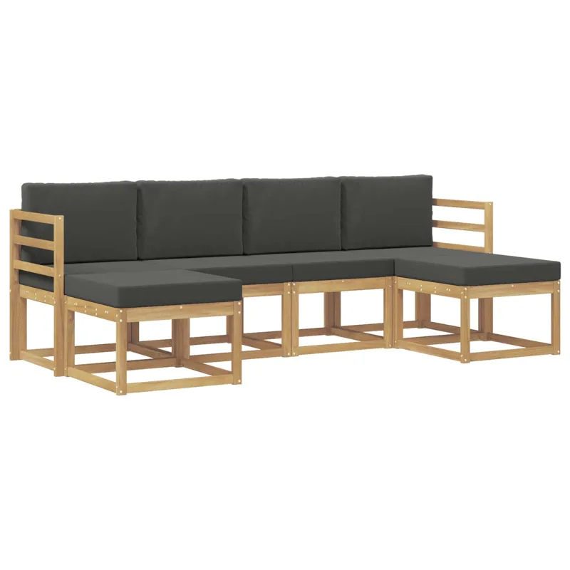 Lauko sofos komplektas 6 pcs Balta ir antracito Poliesteris