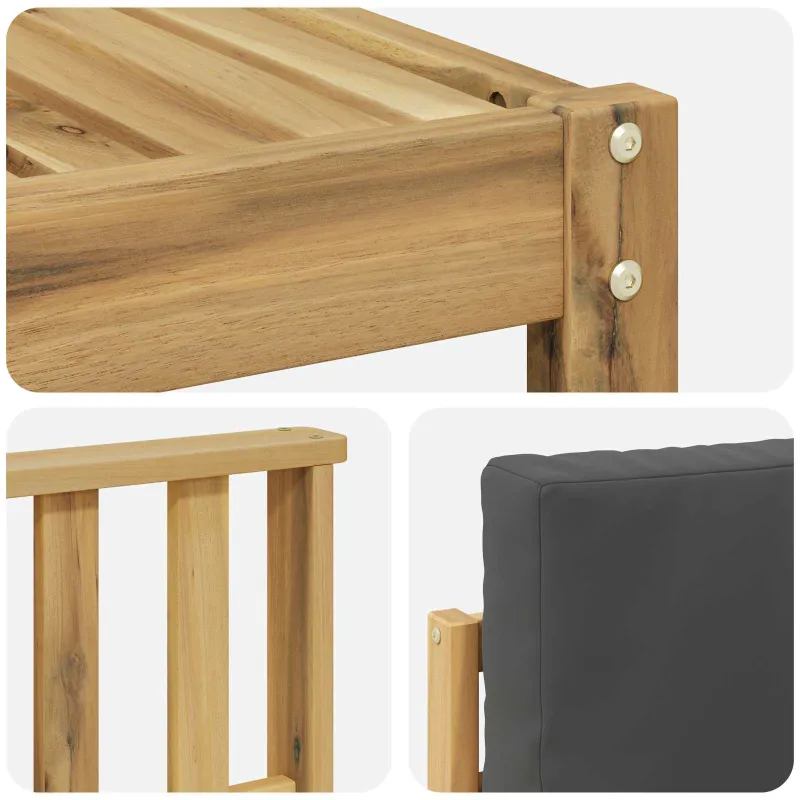 Lauko sofos komplektas 6 pcs Balta ir antracito Poliesteris