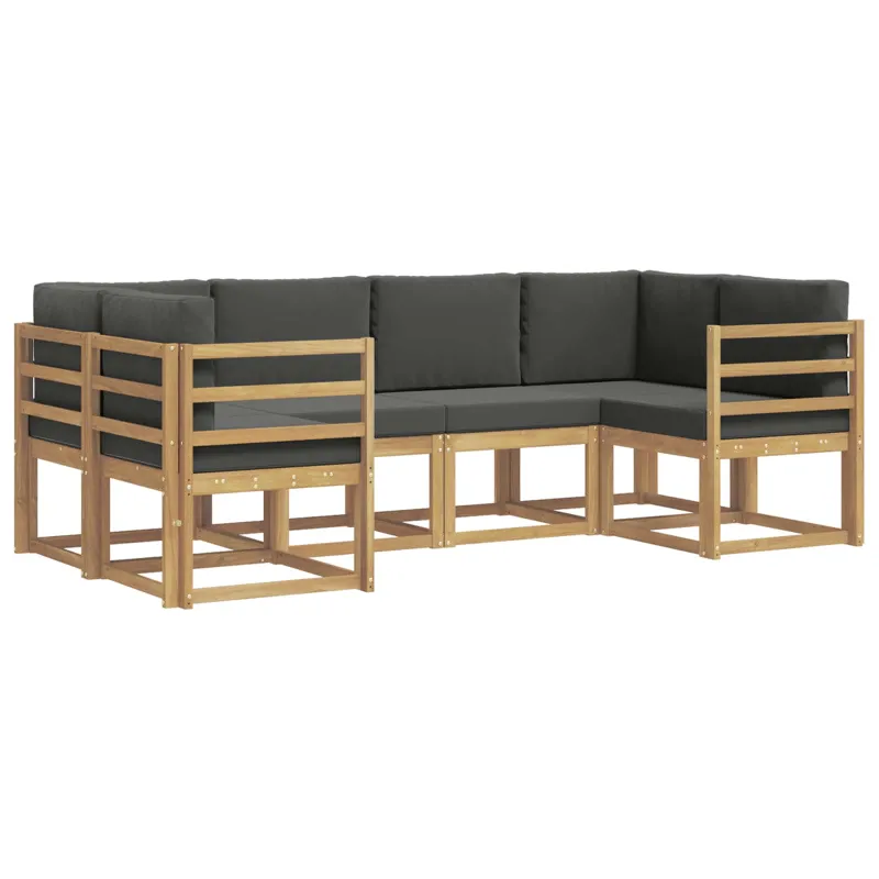 Lauko sofos komplektas su pagalve 6 pcs Balta ir antracito