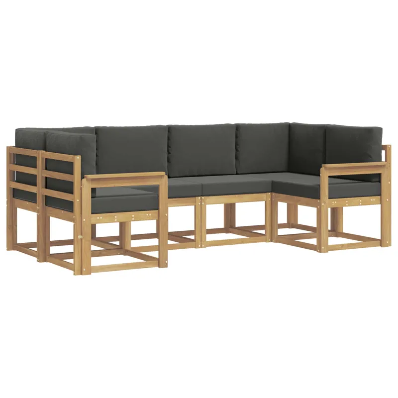 Lauko sofos komplektas su pagalve 6 pcs Balta ir antracito