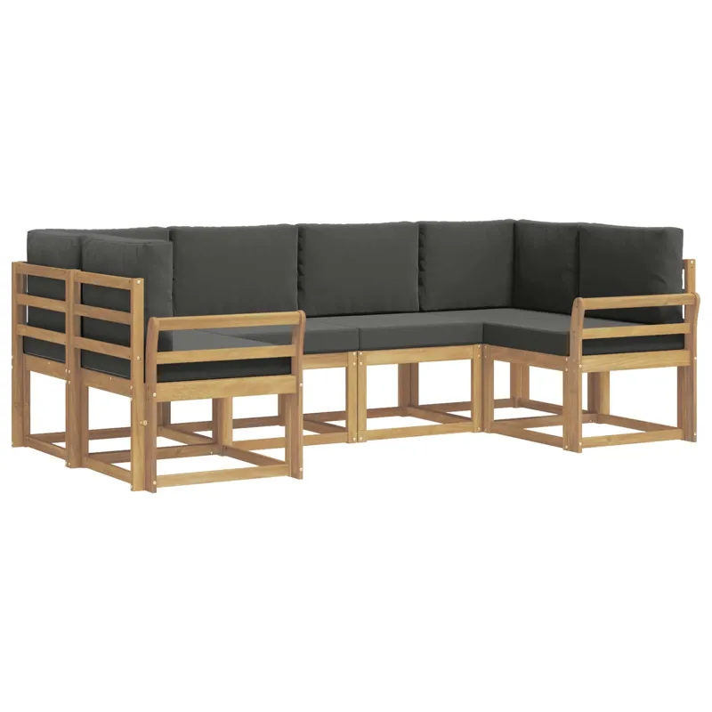 Lauko sofos komplektas su pagalve 6 pcs Balta ir antracito