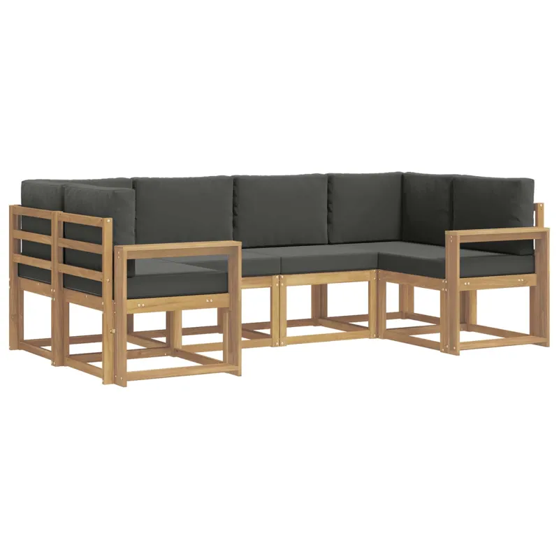Lauko sofos komplektas su pagalve 6 pcs Balta ir antracito