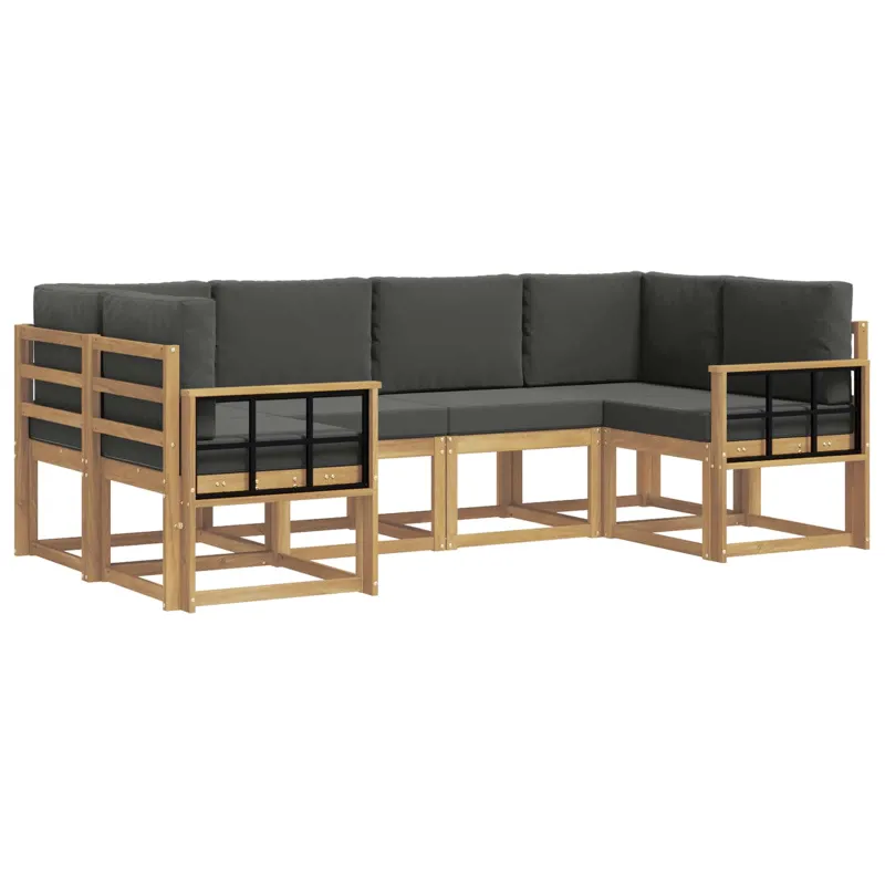 Lauko sofos komplektas su pagalve 6 pcs Balta ir antracito