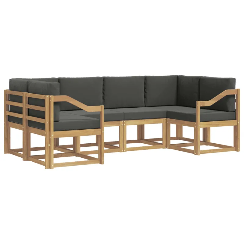 Lauko sofos komplektas su pagalve 6 pcs Balta ir antracito