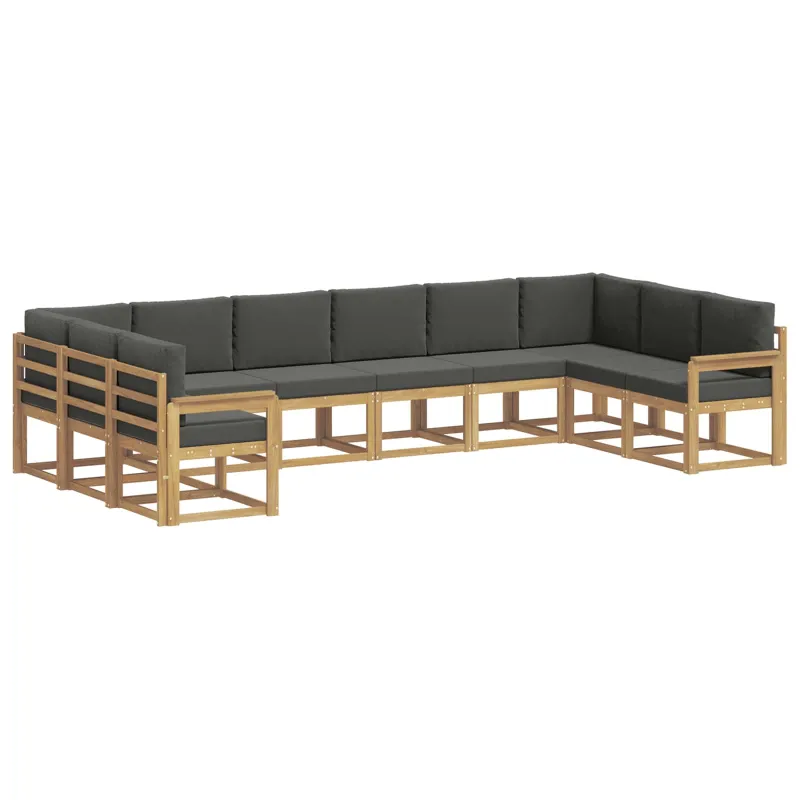 Lauko sofos komplektas su pagalve 10 pcs Balta ir antracito