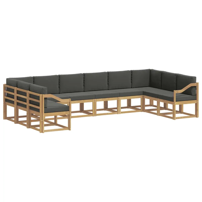 Lauko sofos komplektas su pagalve 10 pcs Balta ir antracito