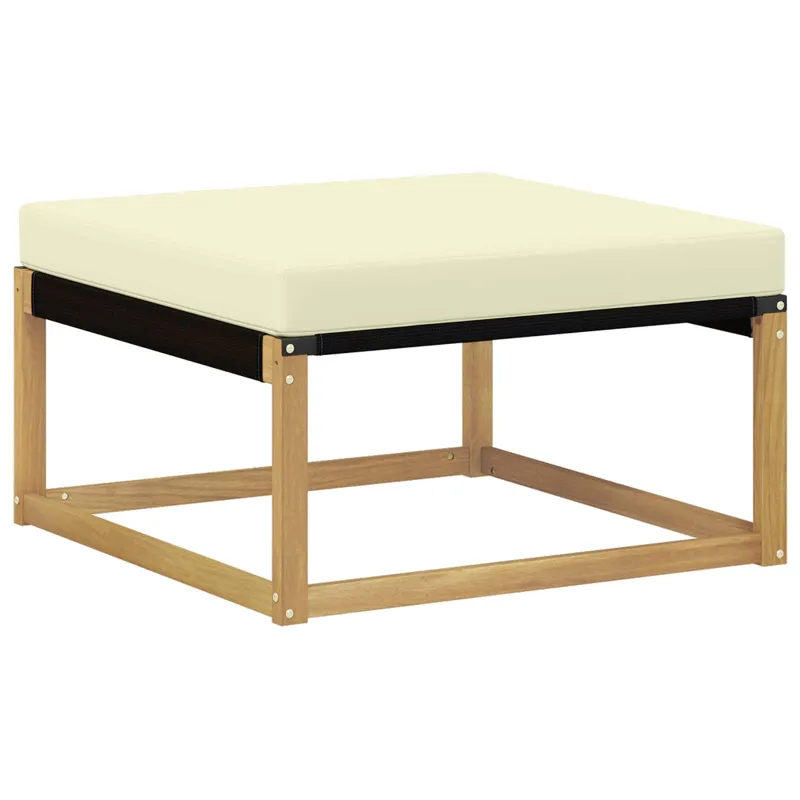 Lauko sofos komplektas su pagalve 4 pcs Balta ir kreminė