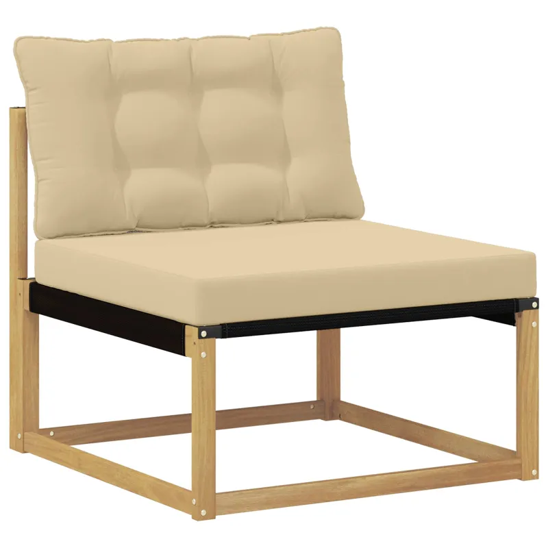 Lauko sofos komplektas su pagalve 7 pcs Balta ir kreminė