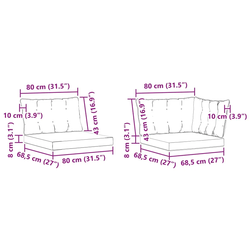 Lauko sofos komplektas su pagalve 6 pcs Balta ir kreminė
