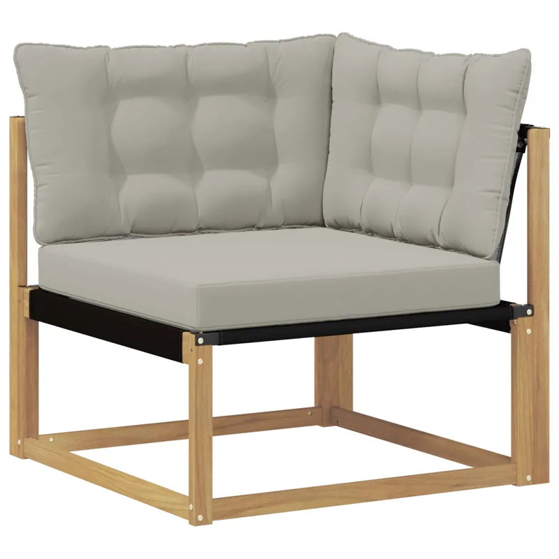 Lauko sofos komplektas su pagalve 7 pcs Balta ir šviesiai pilka