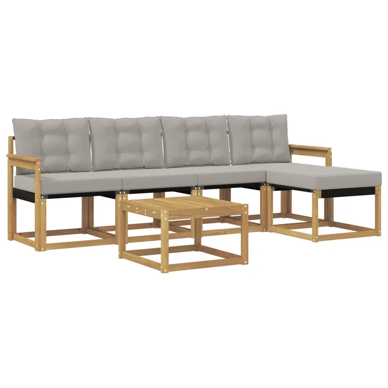 Lauko sofos komplektas su pagalve 6 pcs