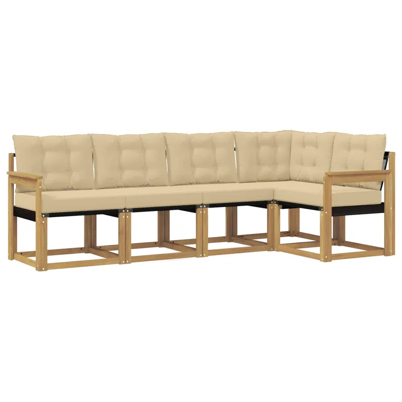 Lauko sofos komplektas su pagalve 5 pcs