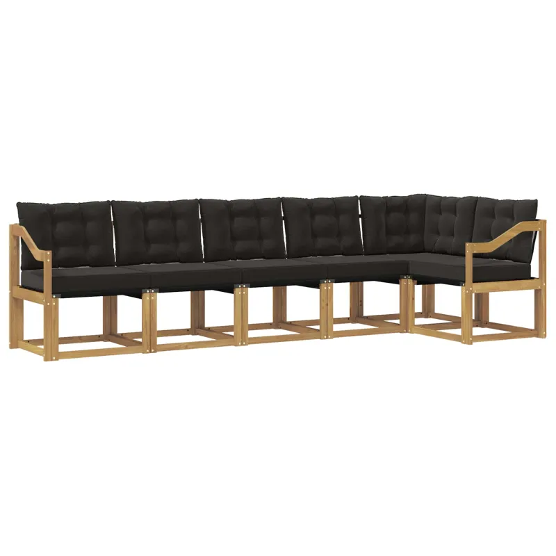 Lauko sofos komplektas su pagalve 6 pcs Balta ir juoda