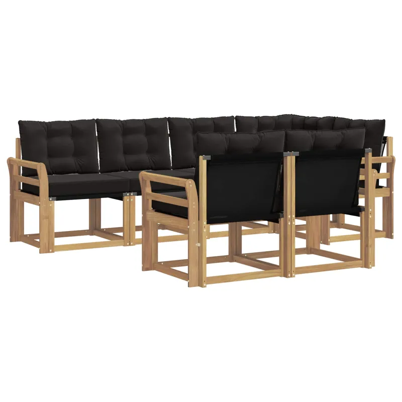 Lauko sofos komplektas su pagalve 7 pcs Balta ir juoda