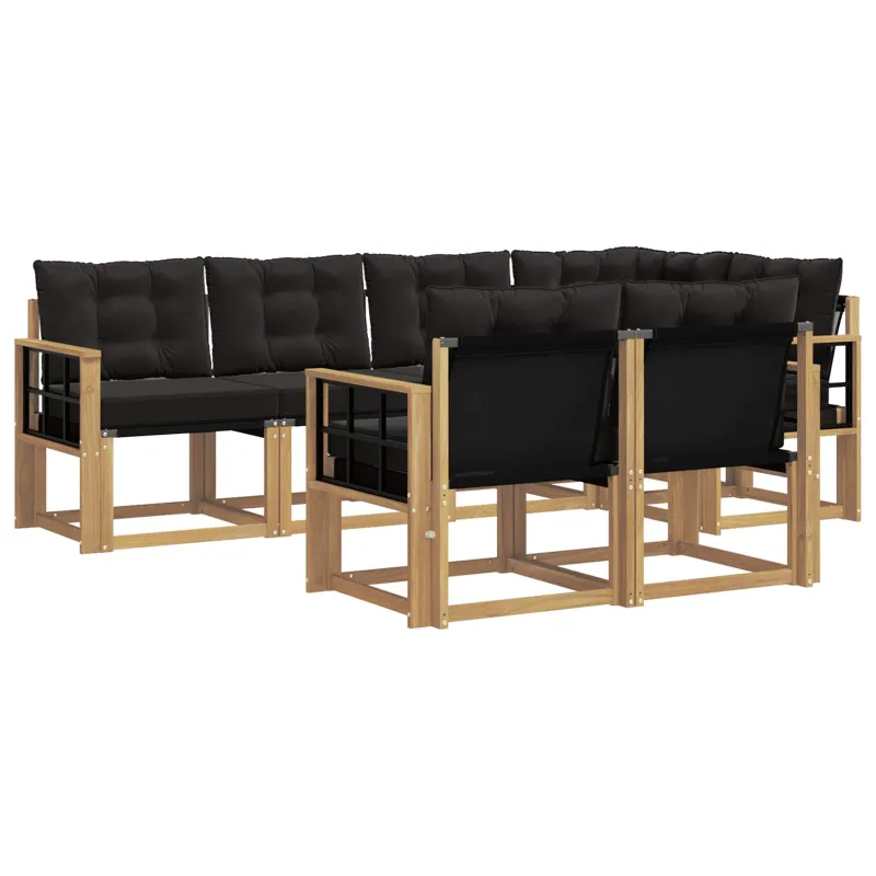 Lauko sofos komplektas su pagalve 7 pcs Balta ir juoda