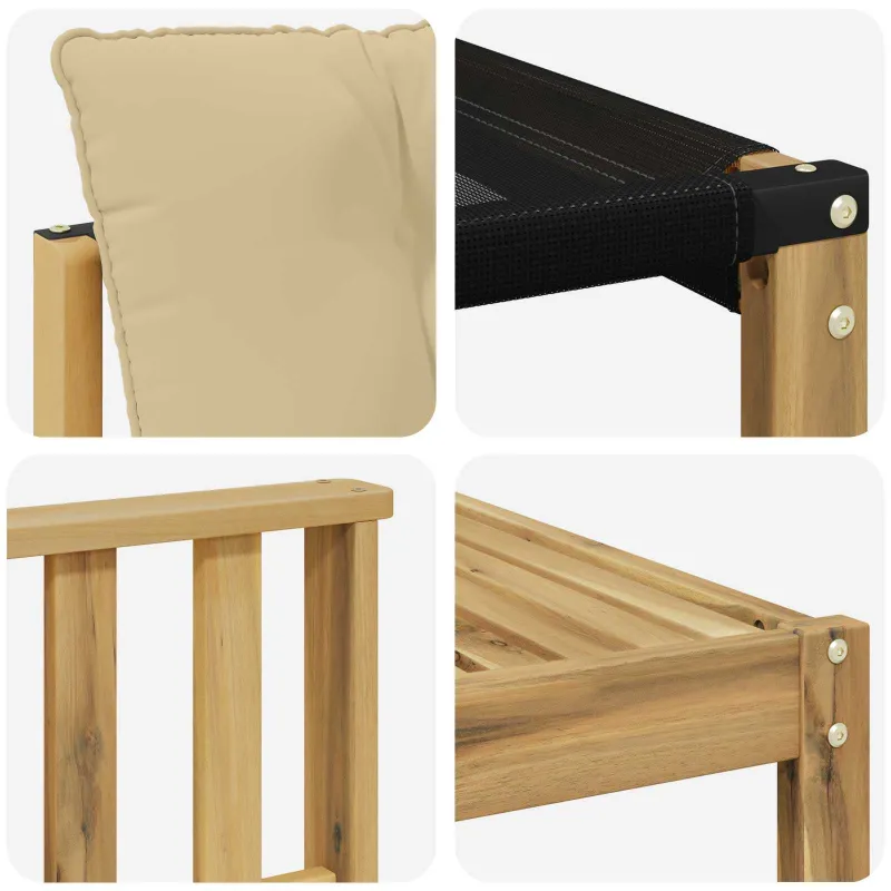Lauko sofos komplektas su pagalve 9 pcs Balta ir kreminė