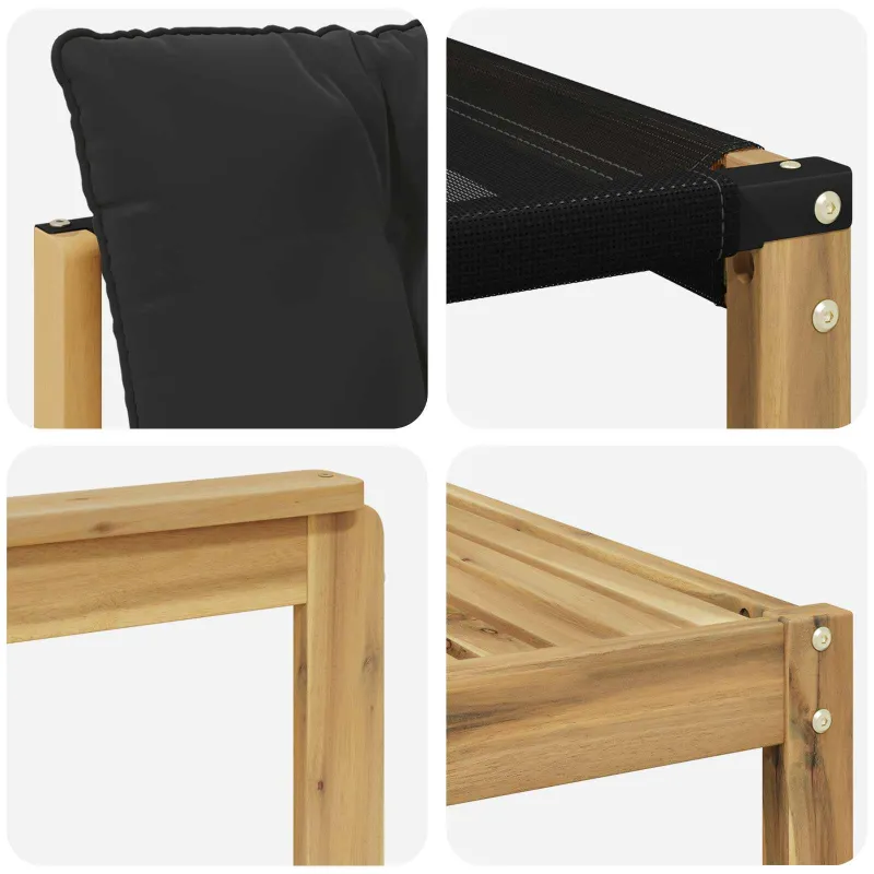 Lauko sofos komplektas su pagalve 8 pcs Balta ir juoda