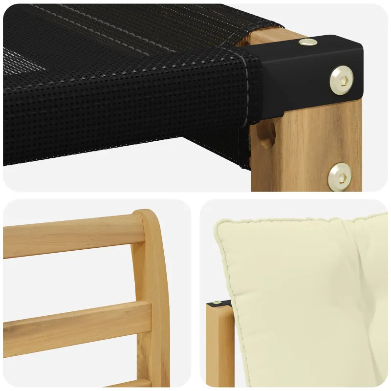Lauko sofos komplektas su pagalve 8 pcs Balta ir kreminė