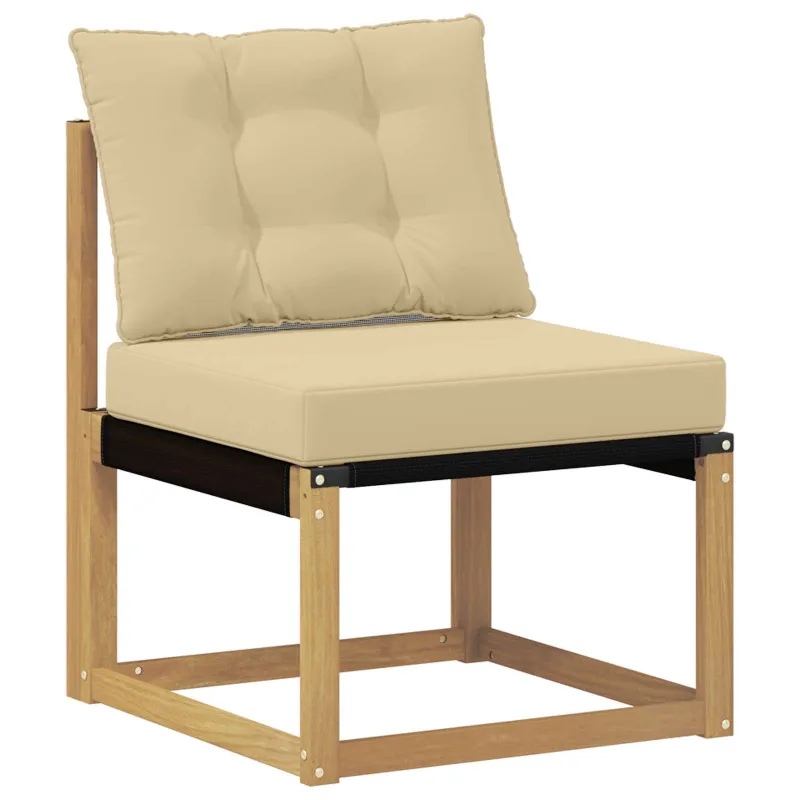 Lauko sofos komplektas su pagalve 9 pcs Balta ir kreminė