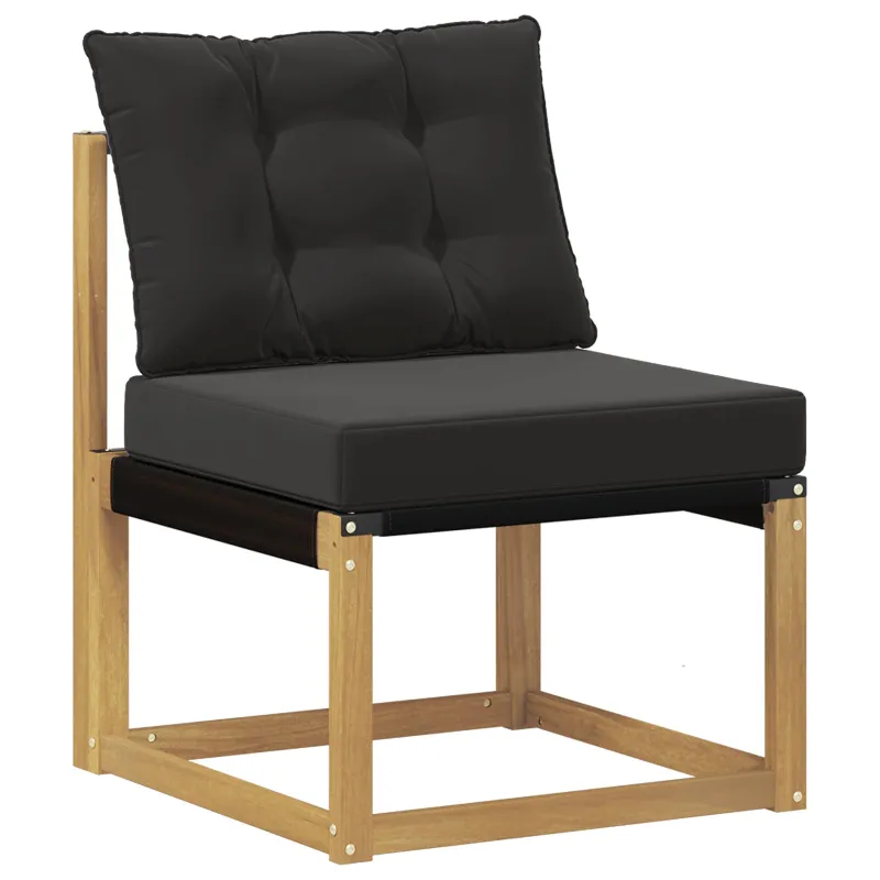 Lauko sofos komplektas su pagalve 7 pcs Balta ir juoda