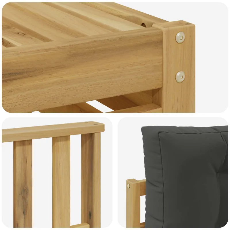 Lauko sofos komplektas 7 pcs Balta ir antracito Poliesteris
