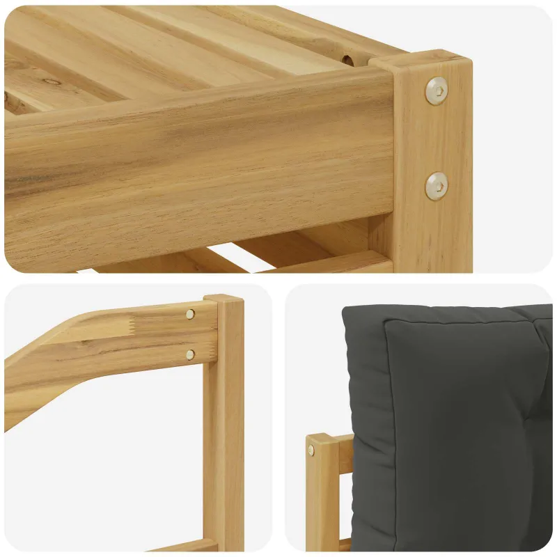 Lauko sofos komplektas 5 pcs Balta ir antracito Poliesteris