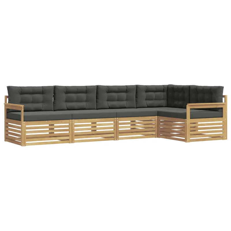 Lauko sofos komplektas 6 pcs Balta ir antracito Poliesteris