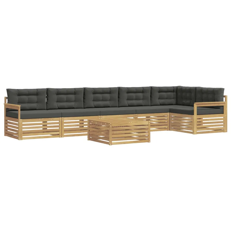 Lauko sofos komplektas su pagalve 7 pcs Balta ir antracito