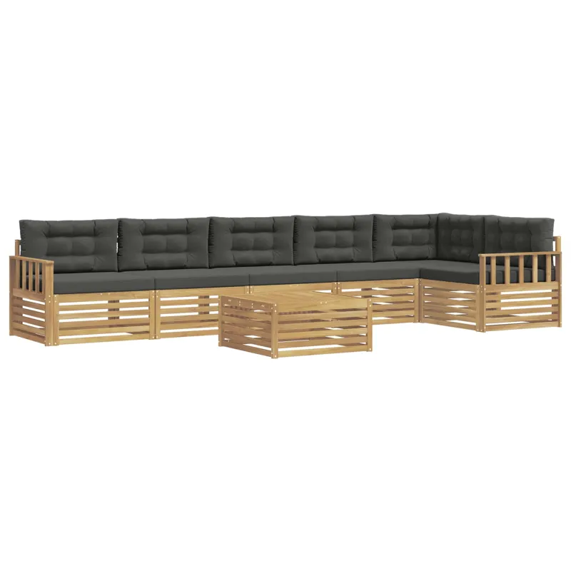 Lauko sofos komplektas su pagalve 7 pcs Balta ir antracito