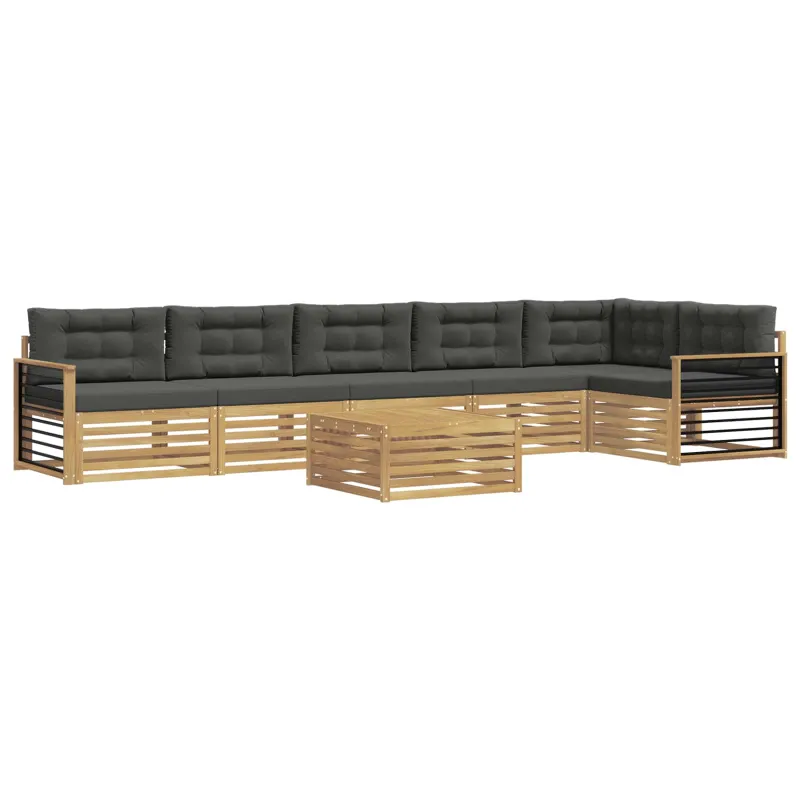 Lauko sofos komplektas su pagalve 7 pcs Balta ir antracito