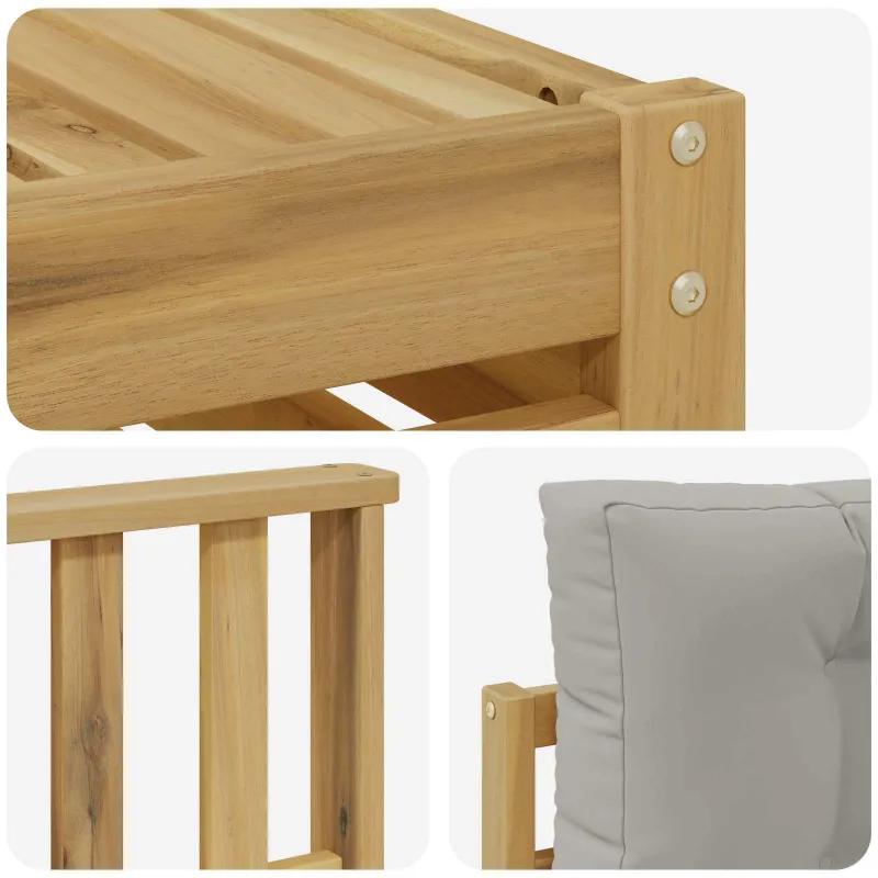 Lauko sofos komplektas su pagalve 6 pcs Balta ir šviesiai pilka