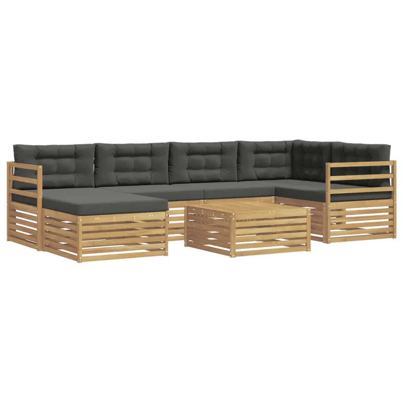 Lauko sofos komplektas su pagalve 7 pcs Balta ir antracito