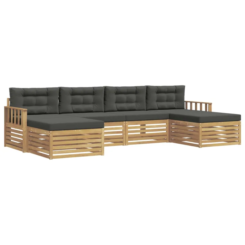 Sofų komplektai su pagalve 6 pcs Balta ir antracito