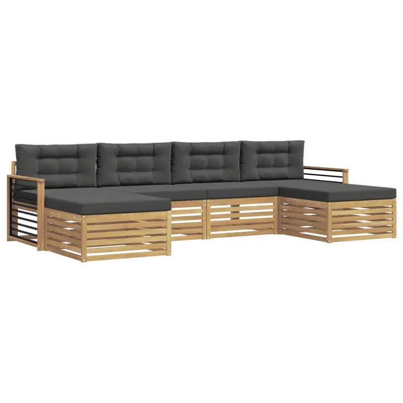 Sofų komplektai su pagalve 6 pcs Balta ir antracito