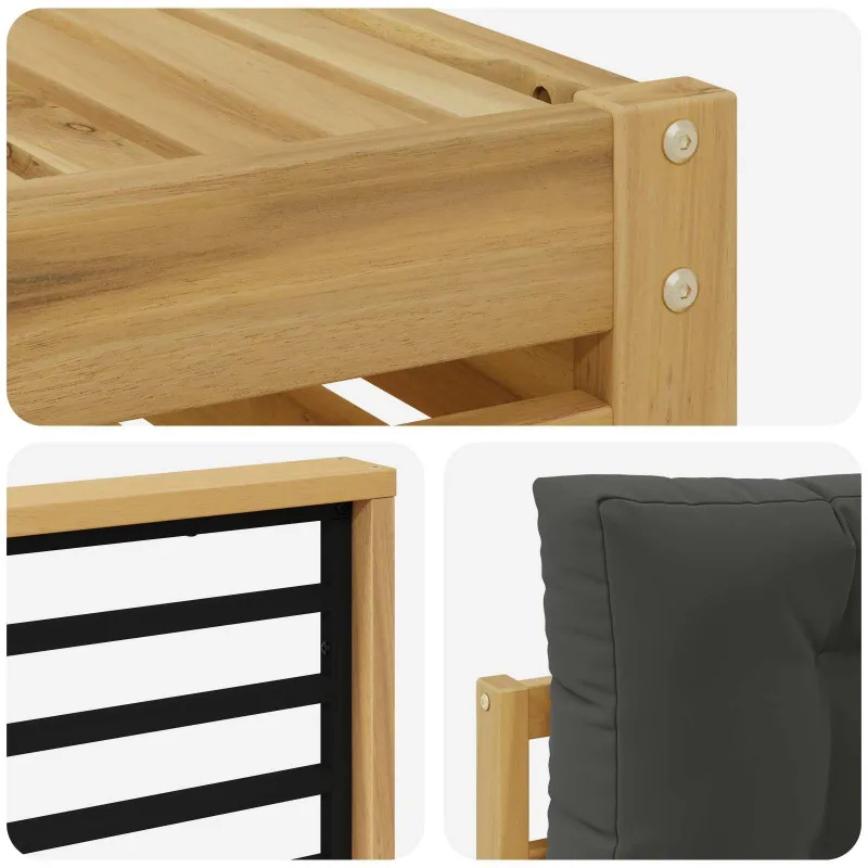 Sofų komplektai su pagalve 6 pcs Balta ir antracito