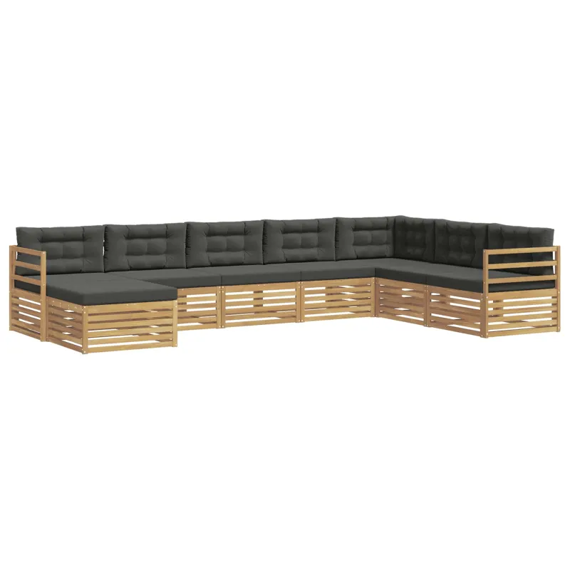 Lauko sofos komplektas 8 pcs Balta ir antracito Poliesteris