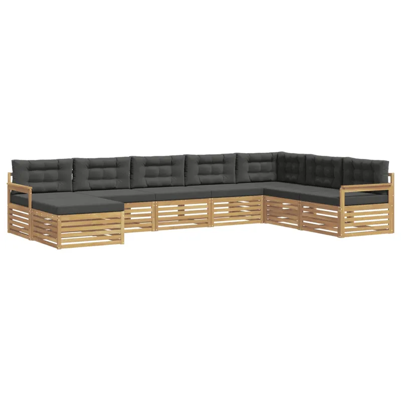 Lauko sofos komplektas su pagalve 8 pcs Balta ir antracito